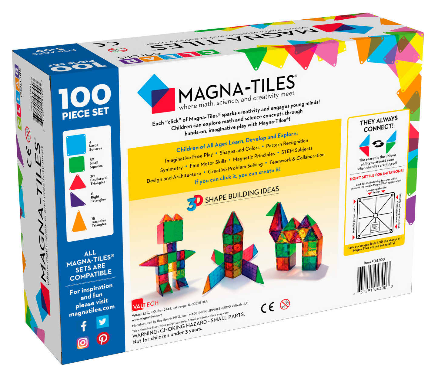 Magna-Tiles Set Clásico de 100 piezas