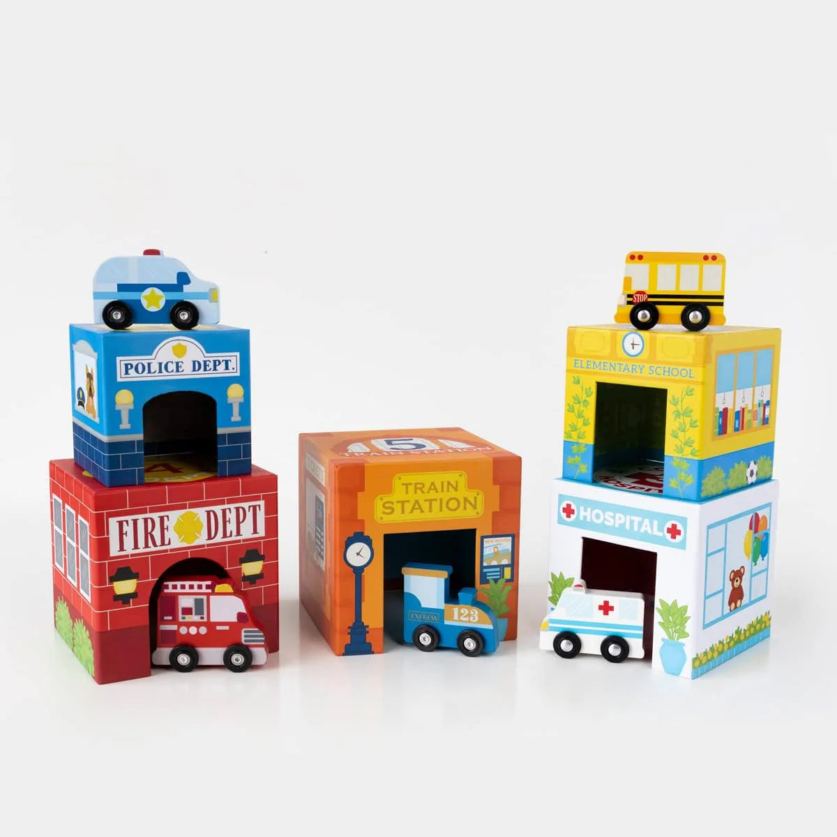 Stackables "Busy City" Ciudad Anidable con coches