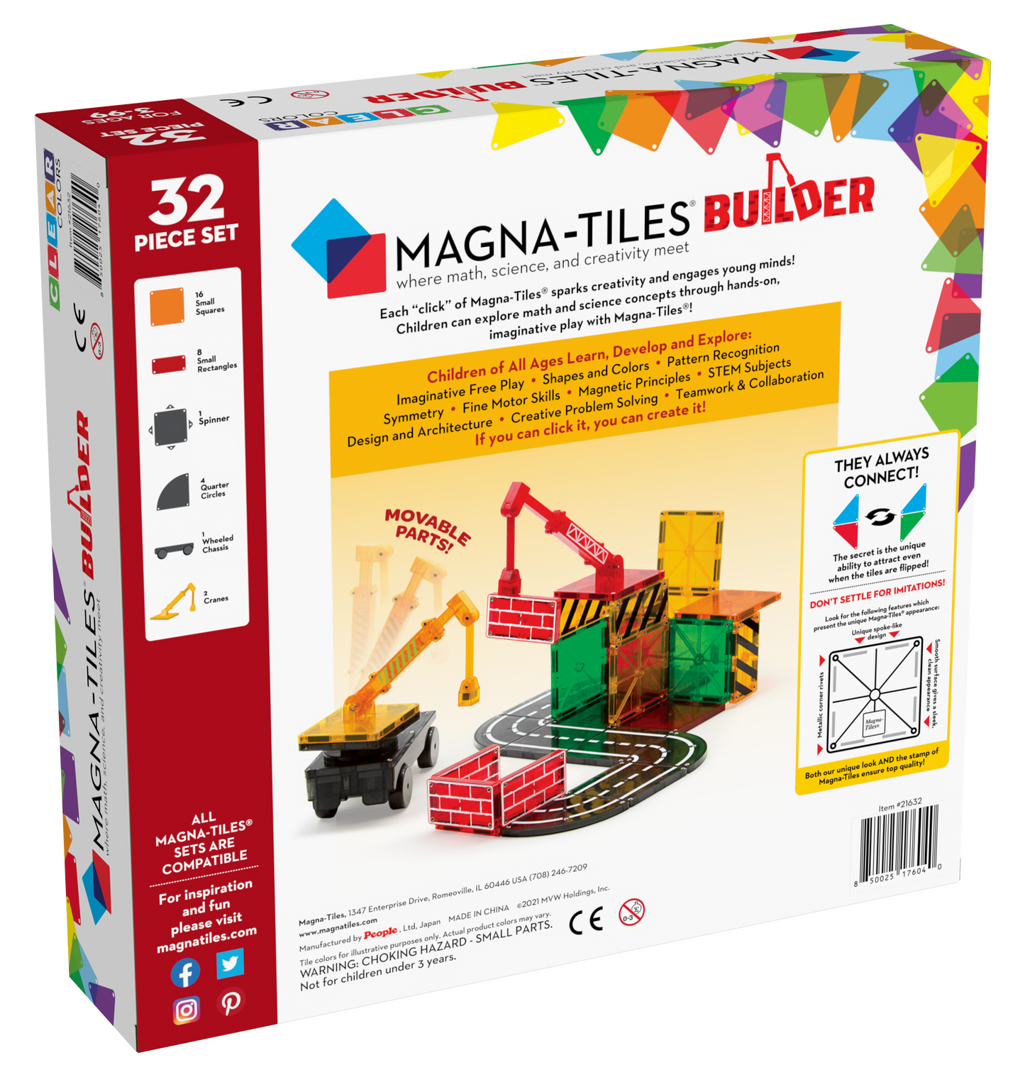 Magna-Tiles Set de Construcción de 32 piezas