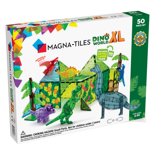 Magna-Tiles Dino World XL Set de 50 piezas Extra Grandes