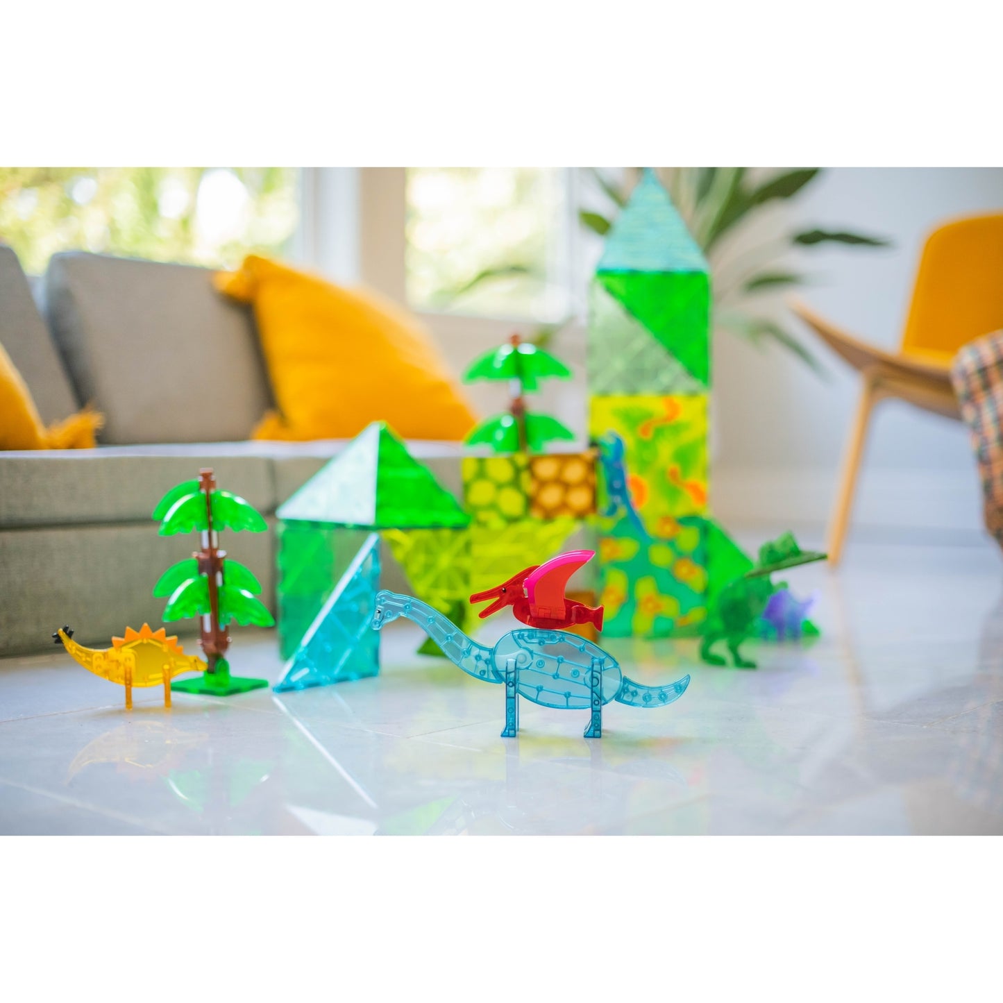 Magna-Tiles Dino World XL Set de 50 piezas Extra Grandes