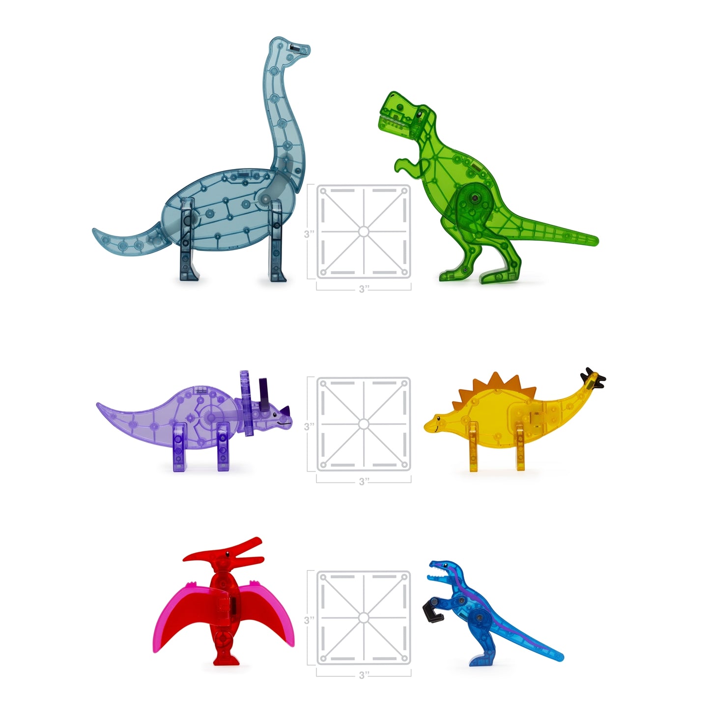 Magna-Tiles Dino World XL Set de 50 piezas Extra Grandes